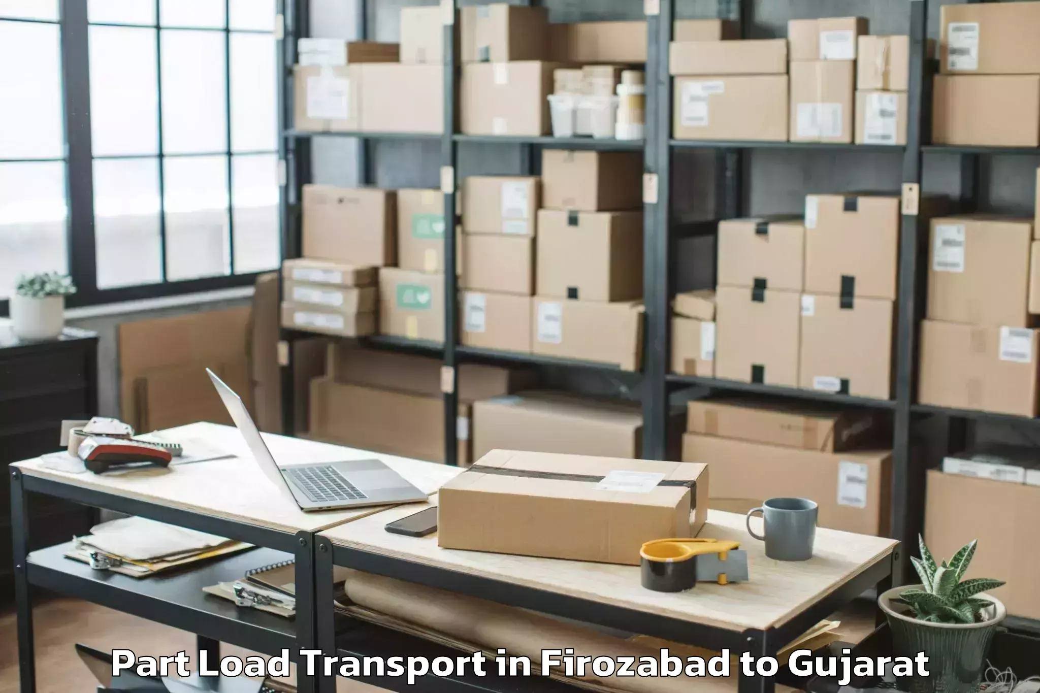 Professional Firozabad to Ranavav Part Load Transport